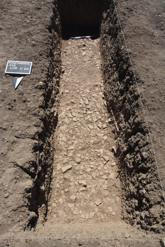 Layer of sherds west of Mound A.