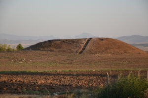 Photography of Mound B with step trench.